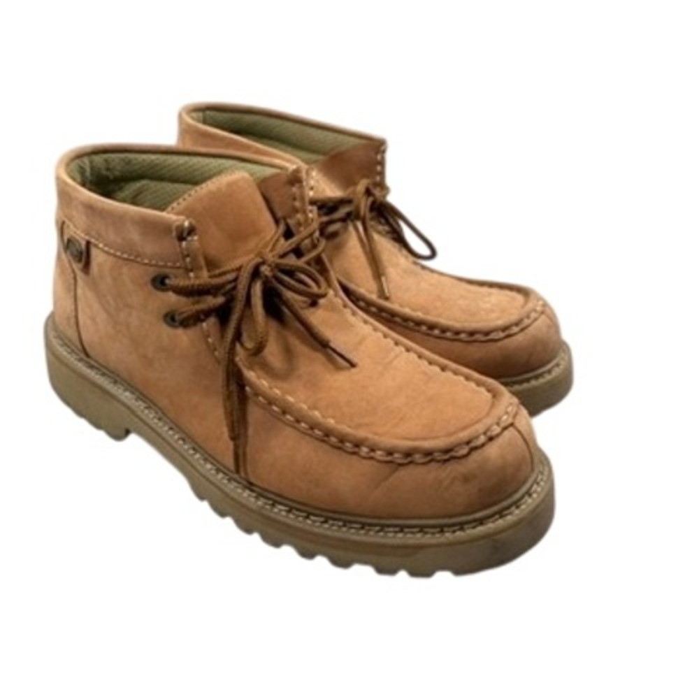 Skechers Moc Toe Chukka Boots Size 9 Men Tan Leather Lug Sole